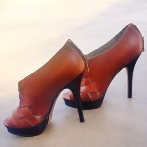 KORS Michael Kors Siletto Shoes Womens 7.5 Ismene Platform 5" Heel Leather Sole